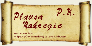 Plavša Makregić vizit kartica